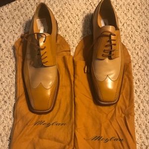 Mezlan Campania Brown Leather Wingtip Bicycle Toe